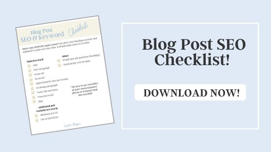 checklist for seo on blog posts