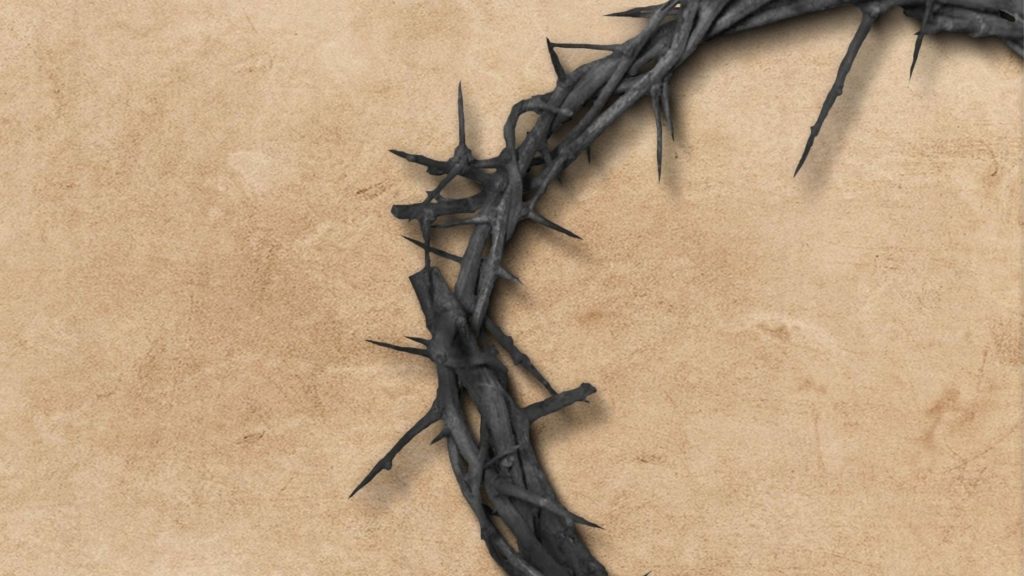 crown of thorns on tan background
