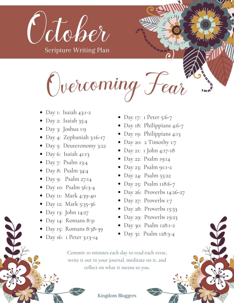 October Scripture Writing Plan