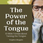 woman with her hands over her mouth with text overlay about the power of the tongue
