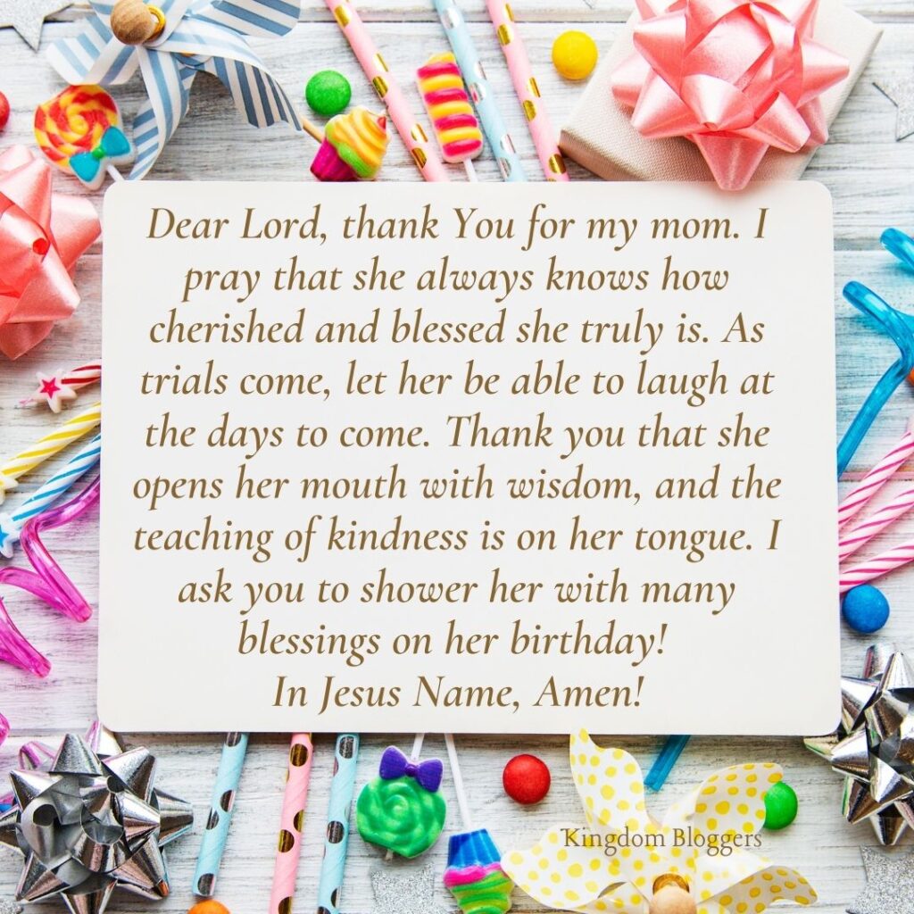 Birthday Prayer for Mom