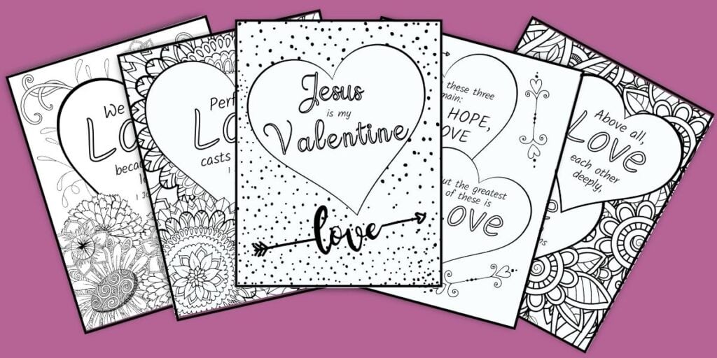 Christian Valentine Coloring Pages mockup