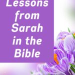 Life Lessons from Sarah in the Bible written on a purple floral background