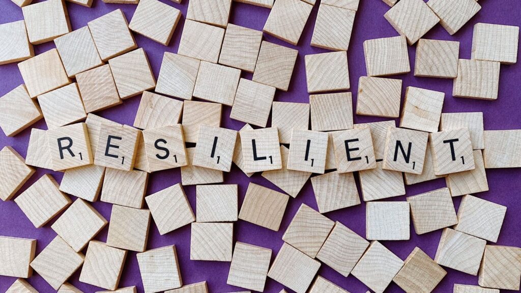 resilience spelled out with wooden blocks