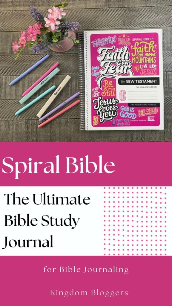 The Spiral Bible for Bible Study Journaling Pinterest pin image