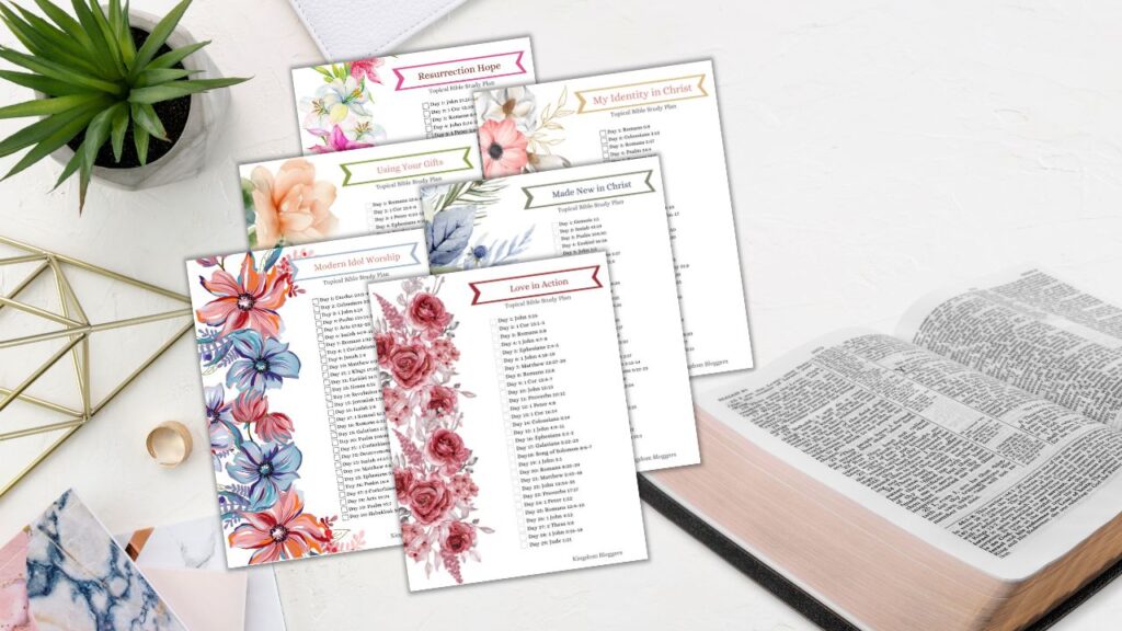 Scripture Study Plan Mockups Free Monthly Topical Bible Reading Plans for Beginners - Kingdom Bloggers